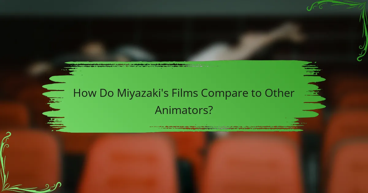 How Do Miyazaki's Films Compare to Other Animators?