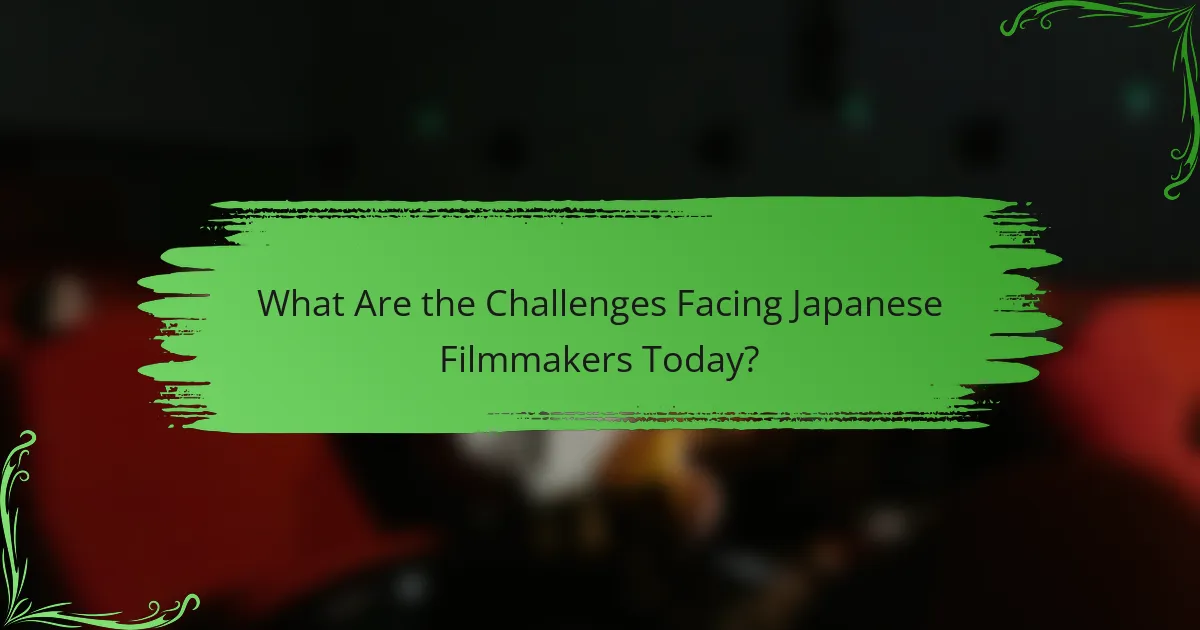 What Are the Challenges Facing Japanese Filmmakers Today?
