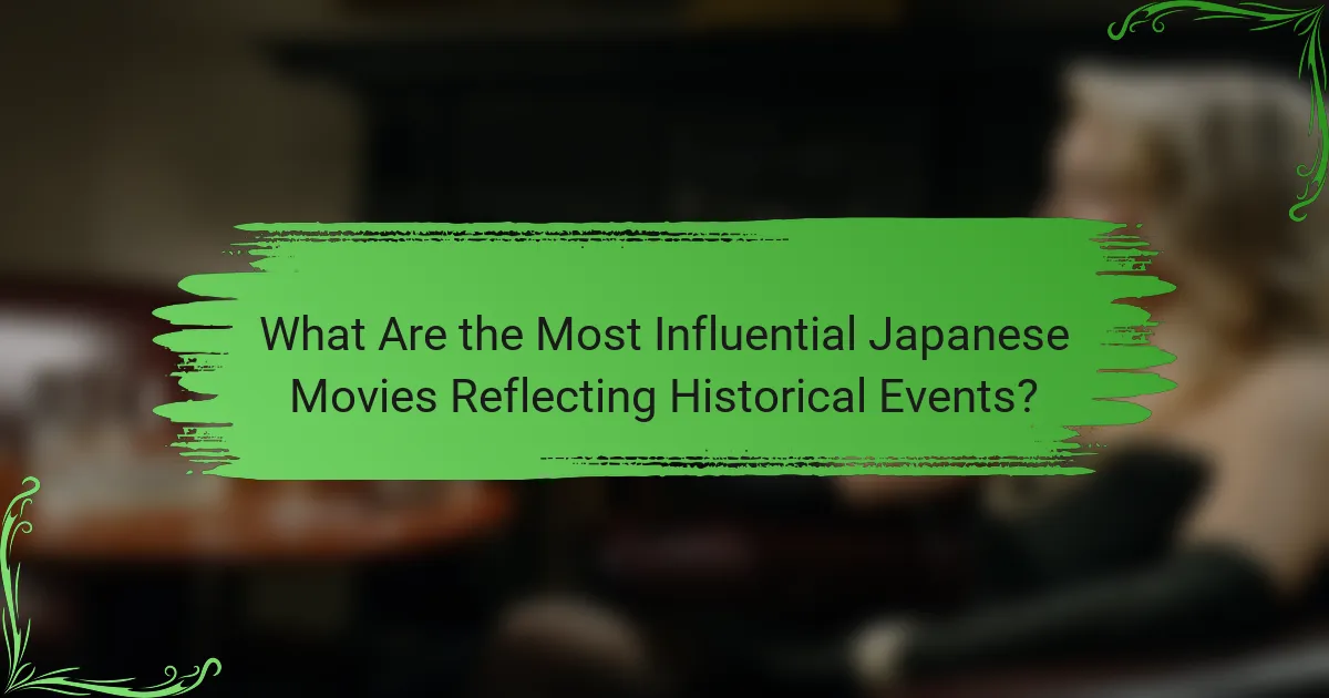 What Are the Most Influential Japanese Movies Reflecting Historical Events?