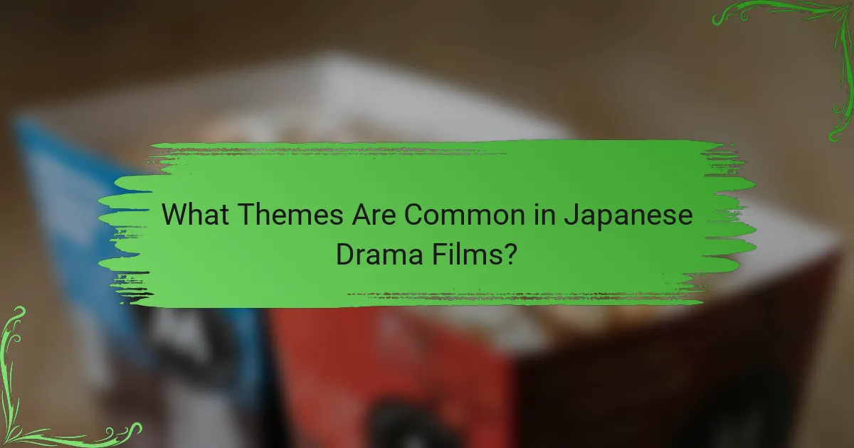 What Themes Are Common in Japanese Drama Films?