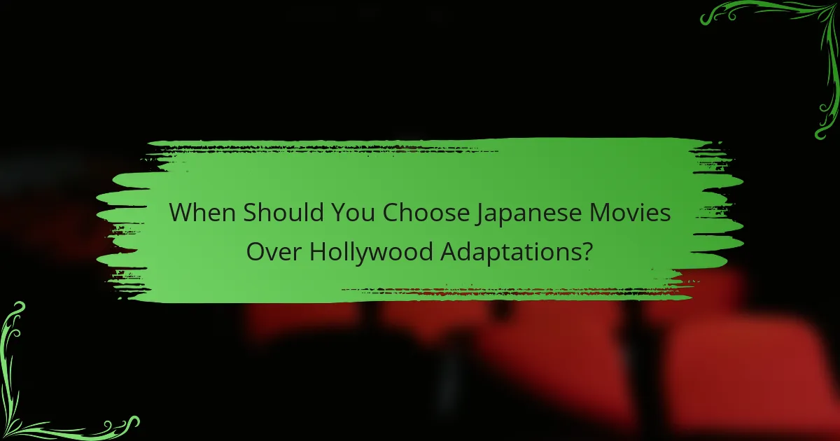 When Should You Choose Japanese Movies Over Hollywood Adaptations?